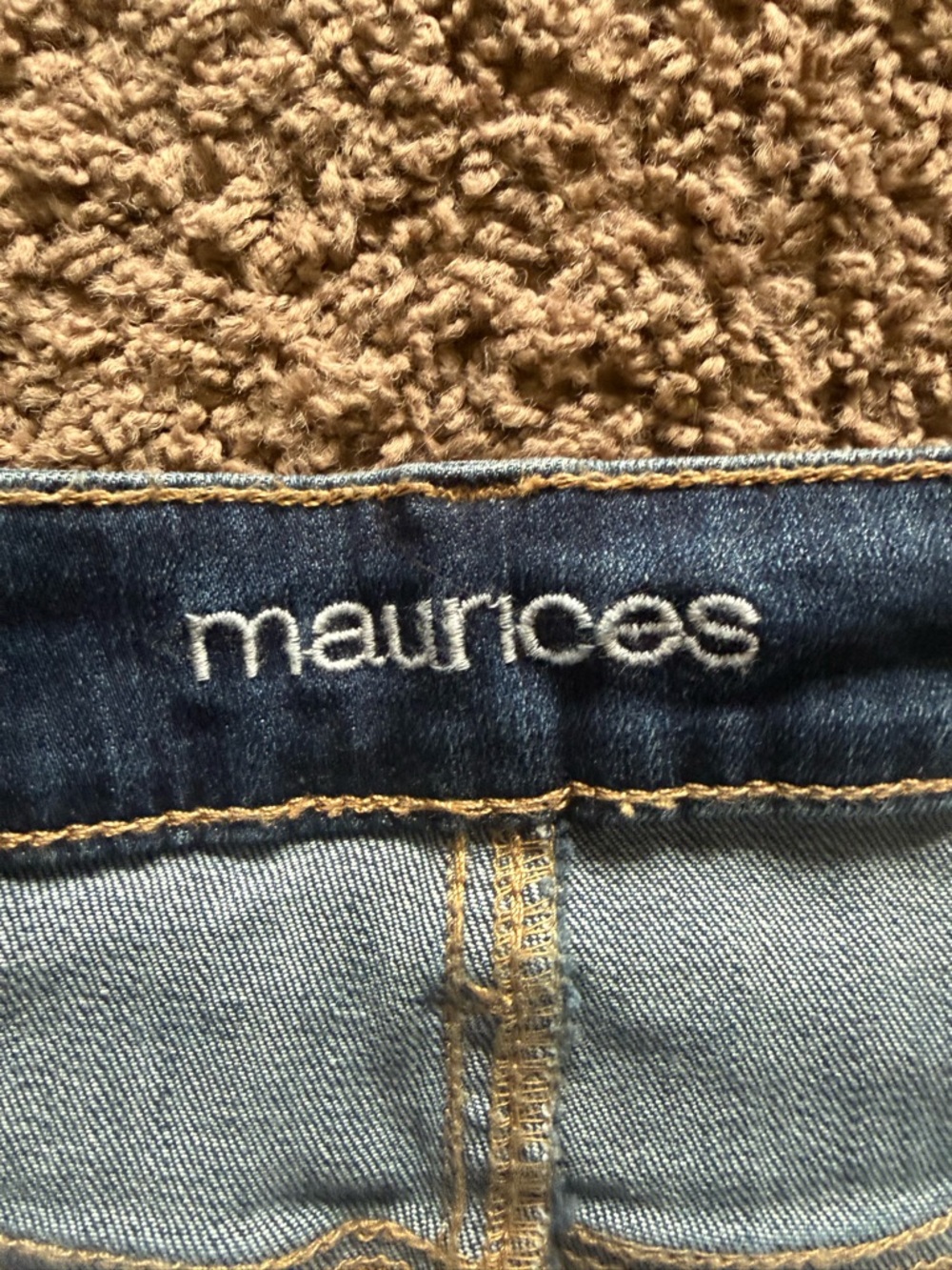 Maurices Dark Blue Denim Cuffed Women's Shorts - Picture 2 of 4
